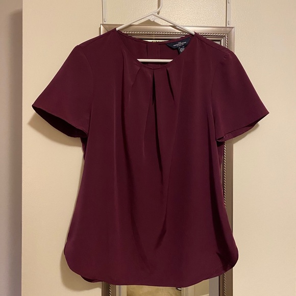 Plum Colored Ladies Keyhole Blouse- Size 10